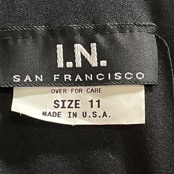 Vintage Y2K IN San Francisco Dress 11 Black Polka Dot Babydoll Asymmetrical - Picture 4 of 10